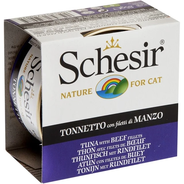 Schesir Cat Tunjevina i Govedina u želeu – 12×85 g