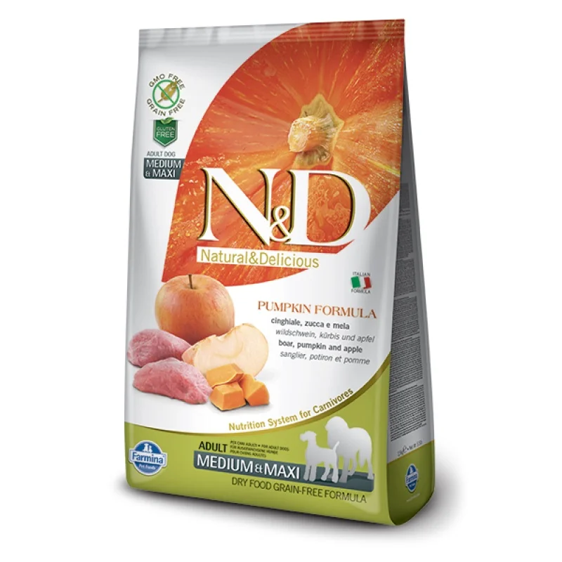 N&D Pumpkin Medium&Maxi Adult Boar&Apple – 2,5 kg