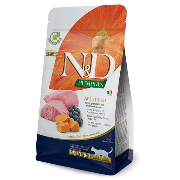 N&D Pumpkin Cat Neutered Lamb&Blueberry – 300 g