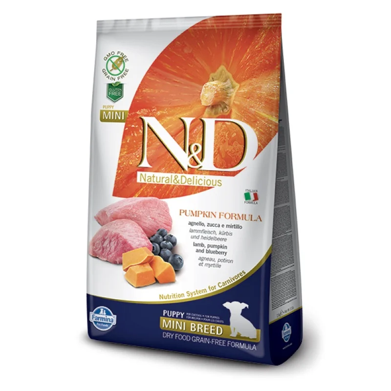 N&D Pumpkin Puppy Mini Lamb&Blueberry – 800 g