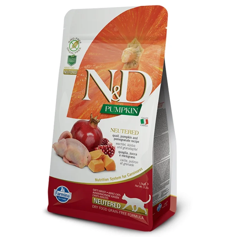 N&D Pumpkin Cat Neutered Quail&Pomegranate – 300 g