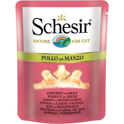 Schesir Cat Brodet Piletina i Govedina preliv – 12×70 g