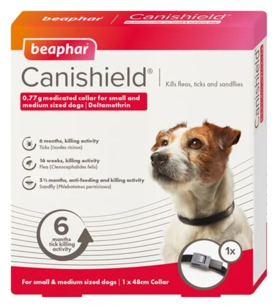 Canishield S/M – antiparazitska ogrlica 48 cm za pse