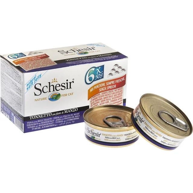 Schesir Cat Multipak Tunjevina i Govedina – 6×50 g