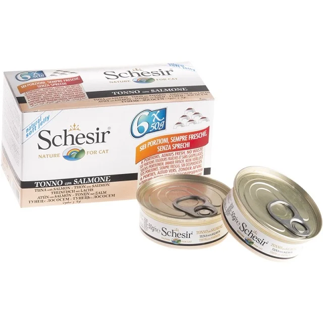 Schesir Cat Multipak Tunjevina i Losos – 6×50 g
