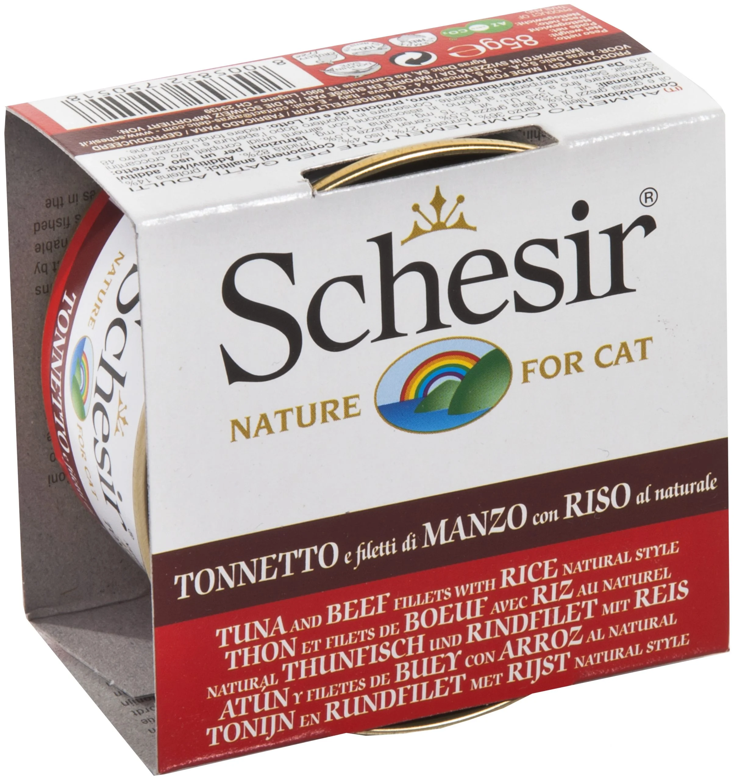 Schesir Cat Tunjevina, Govedina i Pirinač u sopstvenom soku – 12×85 g