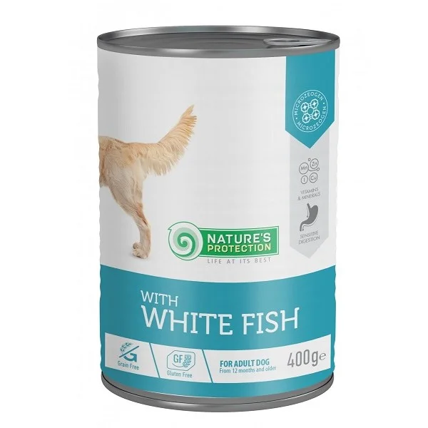 NATURE’S PROTECTION Can Adult Sensitive White Fish – 6×400 g