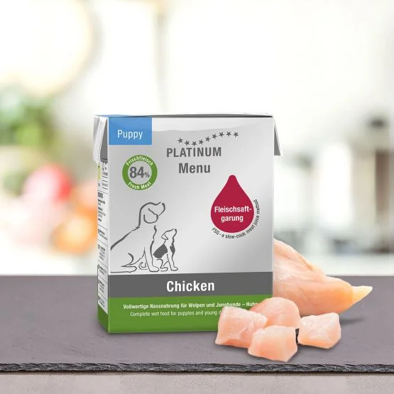 Platinum Menu Puppy Chicken – 12×375 g
