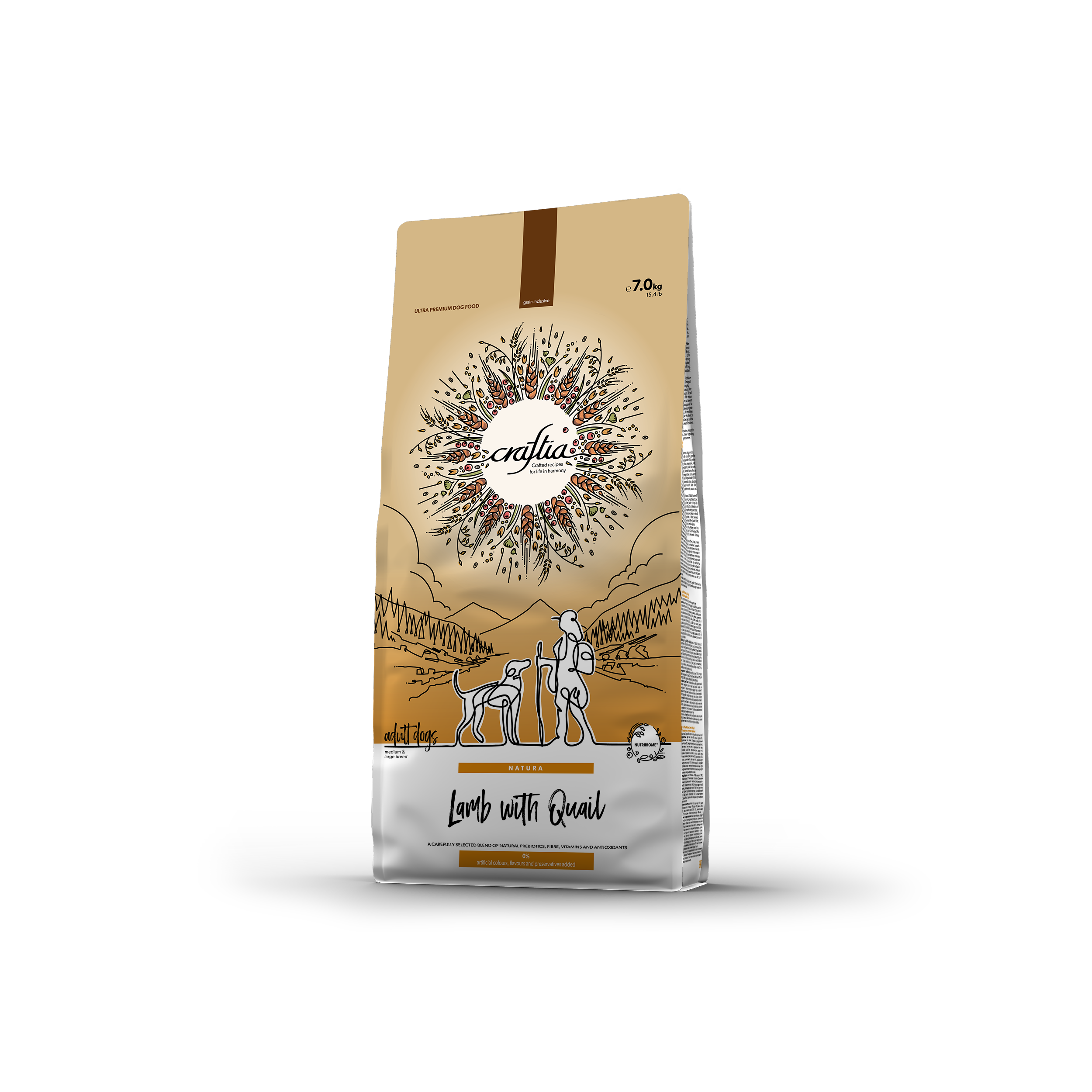 CRAFTIA NATURA LAMB WITH QUAIL ADULT DOG MEDIUM & LARGE BREED 7 KG [EN]