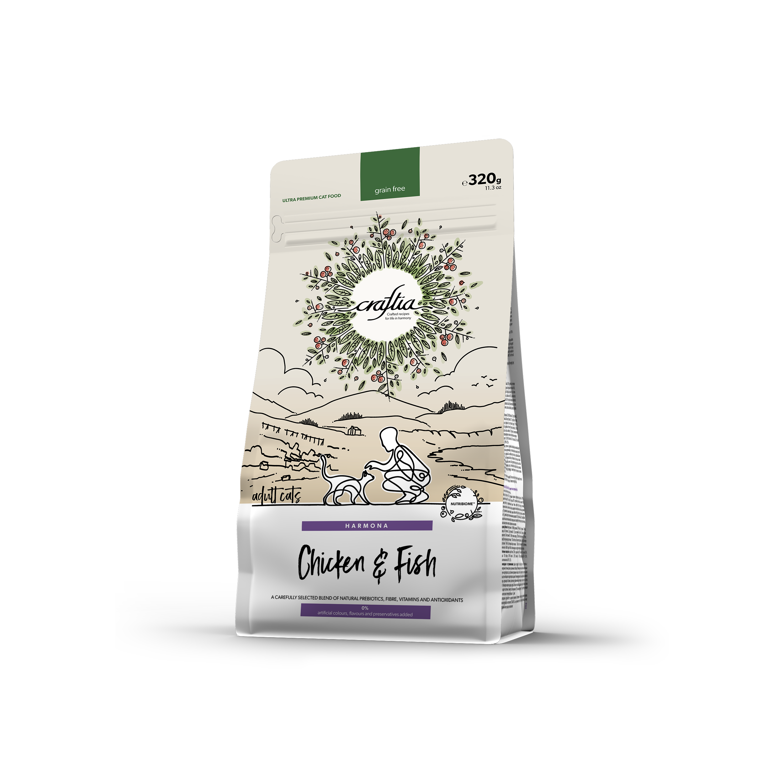 CRAFTIA HARMONA CHICKEN & FISH ADULT CAT 320 G [EN]