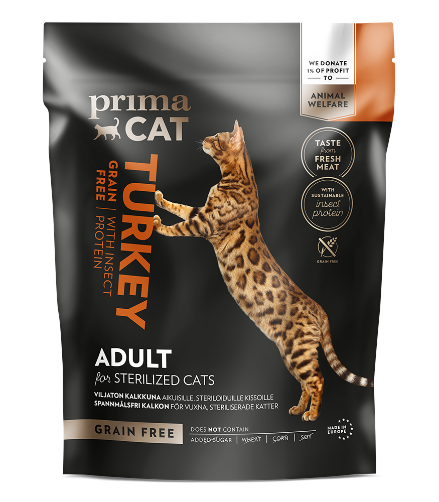 Prima Grain free turkey with insect protein for sterilized adult 400