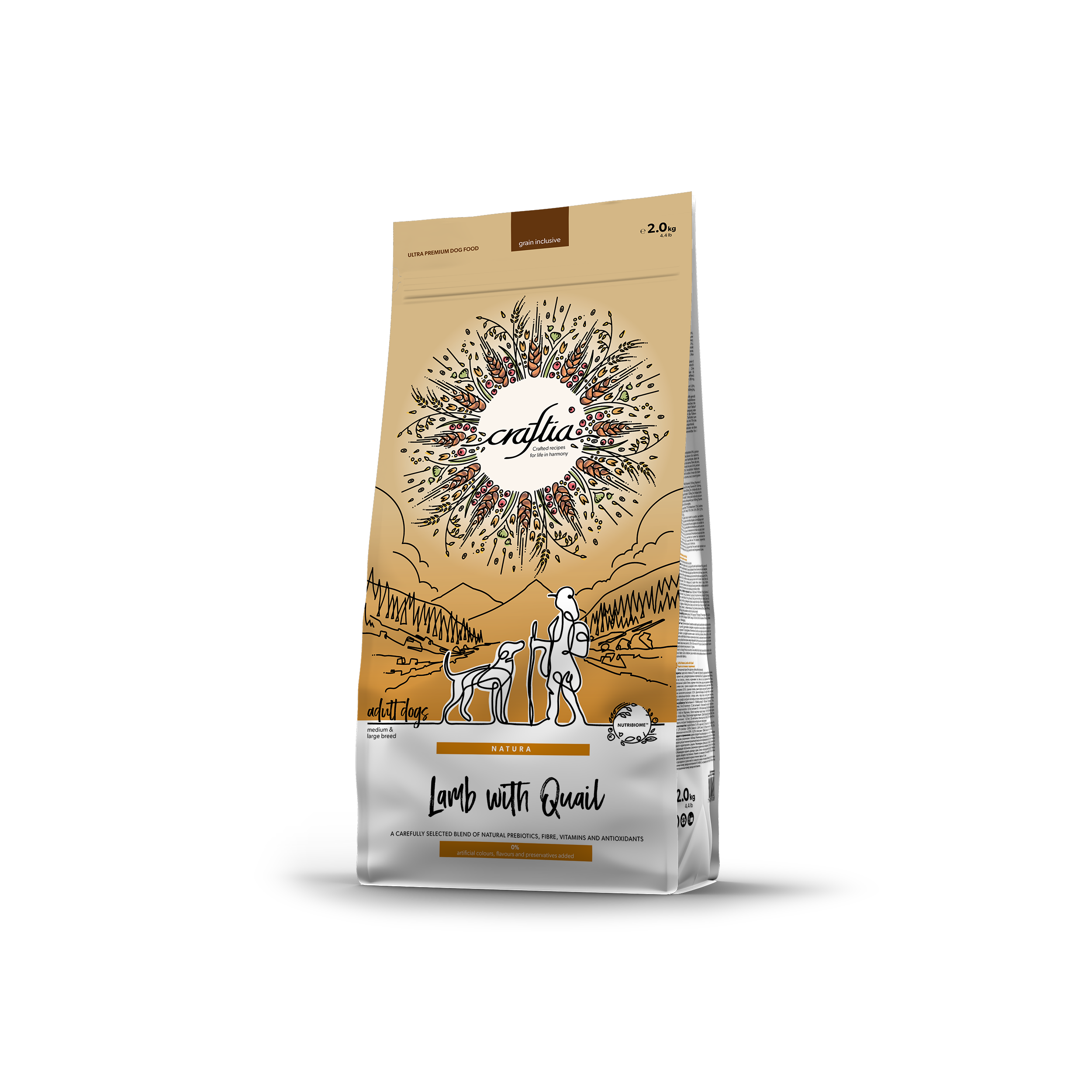 CRAFTIA NATURA LAMB WITH QUAIL ADULT DOG MEDIUM & LARGE BREED 2 KG [EN]