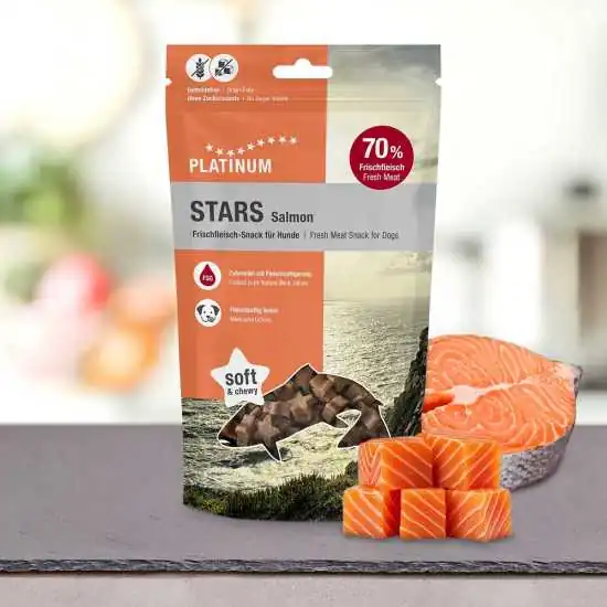 Platinum DOG Poslastica Stars Losos 185 g [EN]