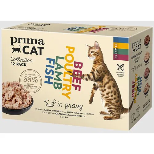 Prima Multipack poultry mix in gravy - Turkey + poultry + duck 12x85g