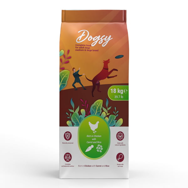 DOGSY CHICKEN WITH RICE ADULT DOG MEDIUM & LARGE BREED 18 KG
