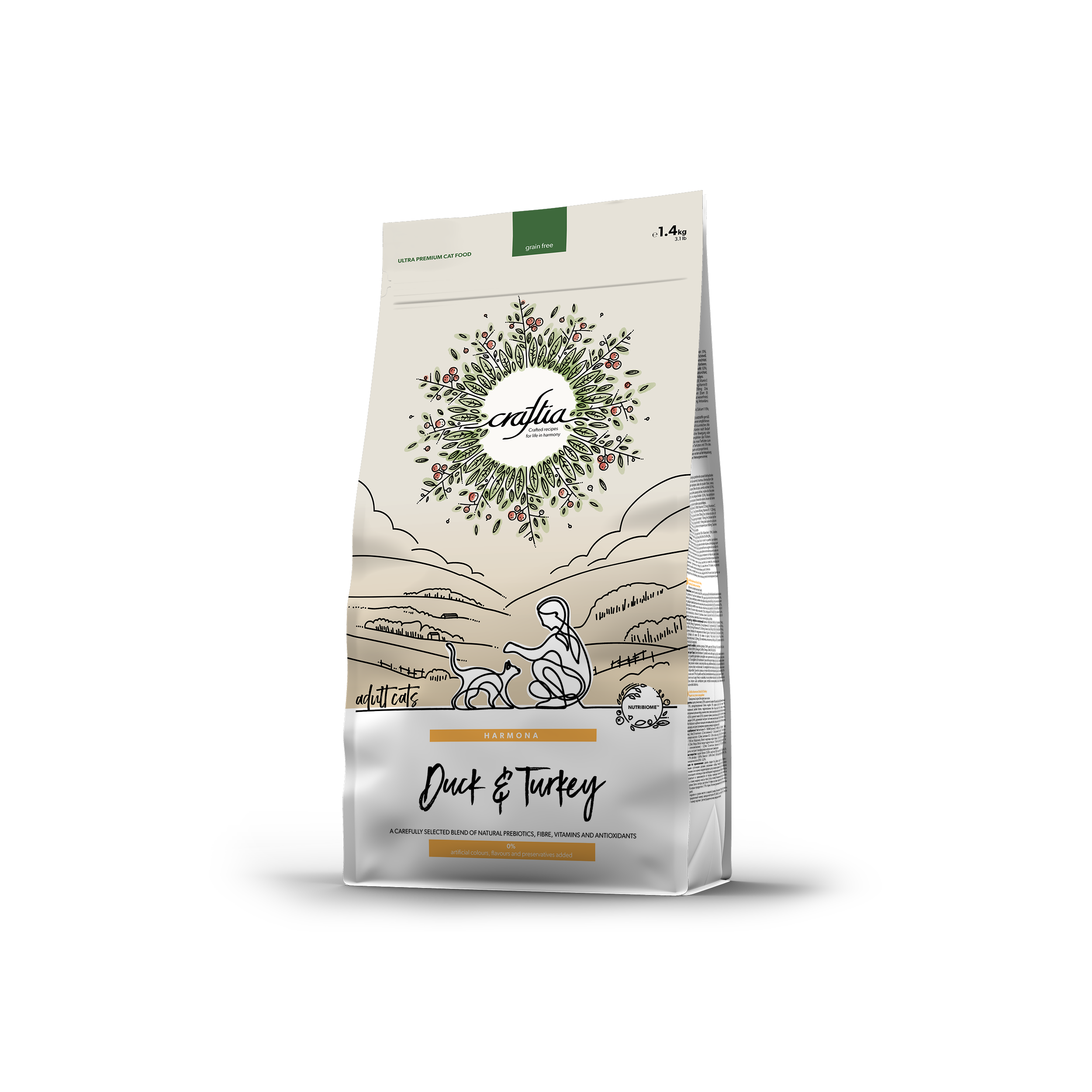 CRAFTIA HARMONA DUCK & TURKEY ADULT CAT 1,4 KG [EN]