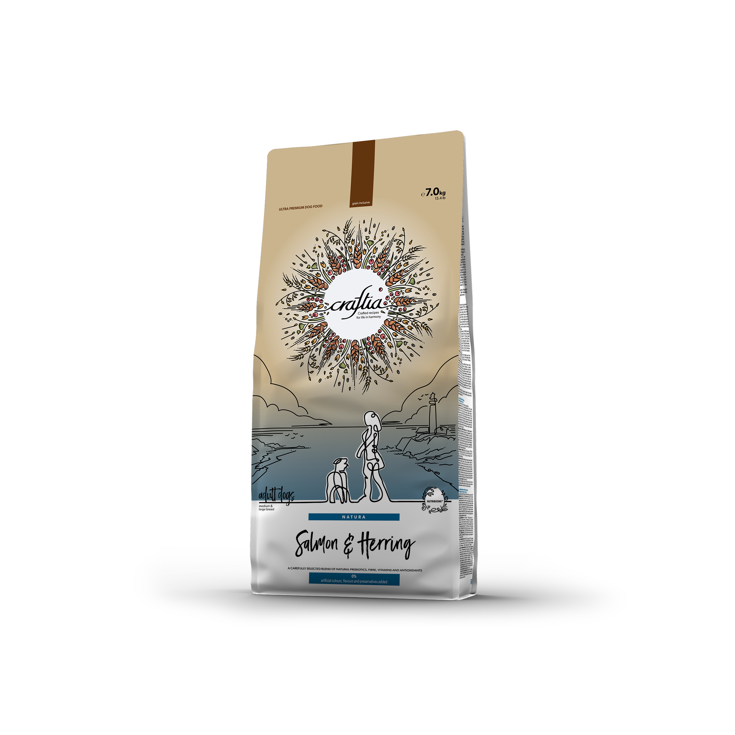 CRAFTIA NATURA SALMON & HERRING ADULT DOG MEDIUM & LARGE BREED 7 KG [EN]