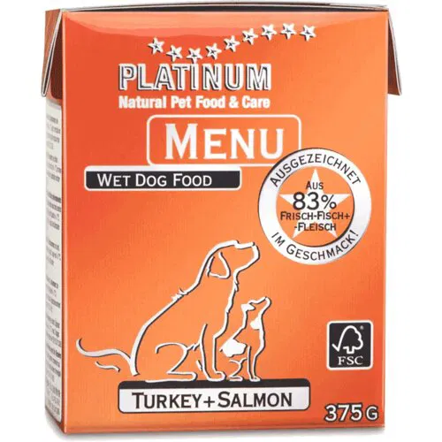 Platinum DOG Menu Ćuretina i Losos 185 g [EN]