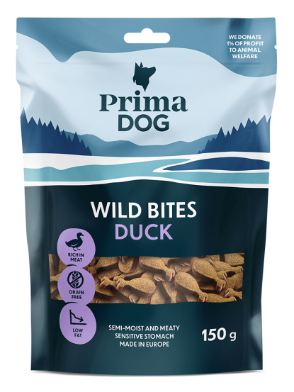 Prima Wild bites - Soft duck with echinacea 150g