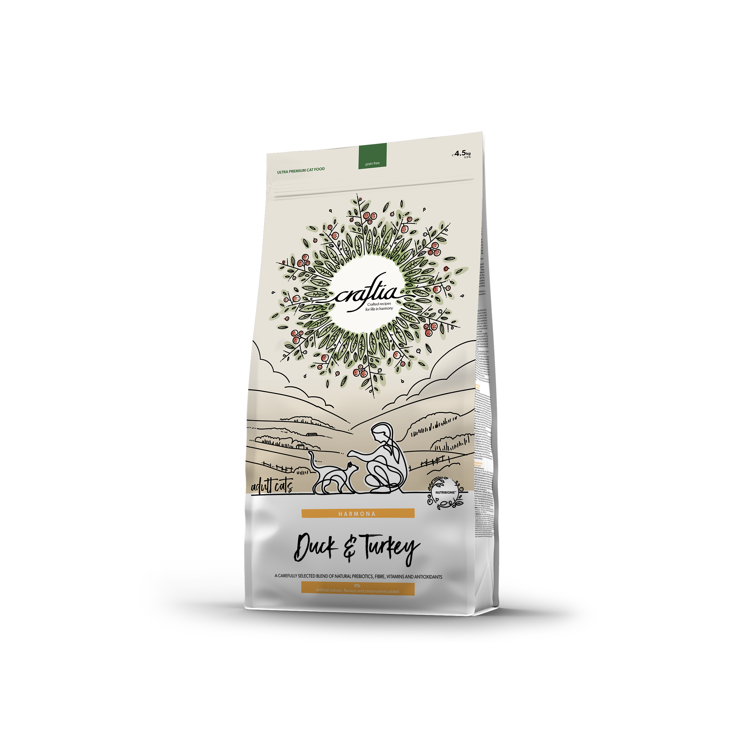 CRAFTIA HARMONA DUCK & TURKEY ADULT CAT 4,5 KG [EN]