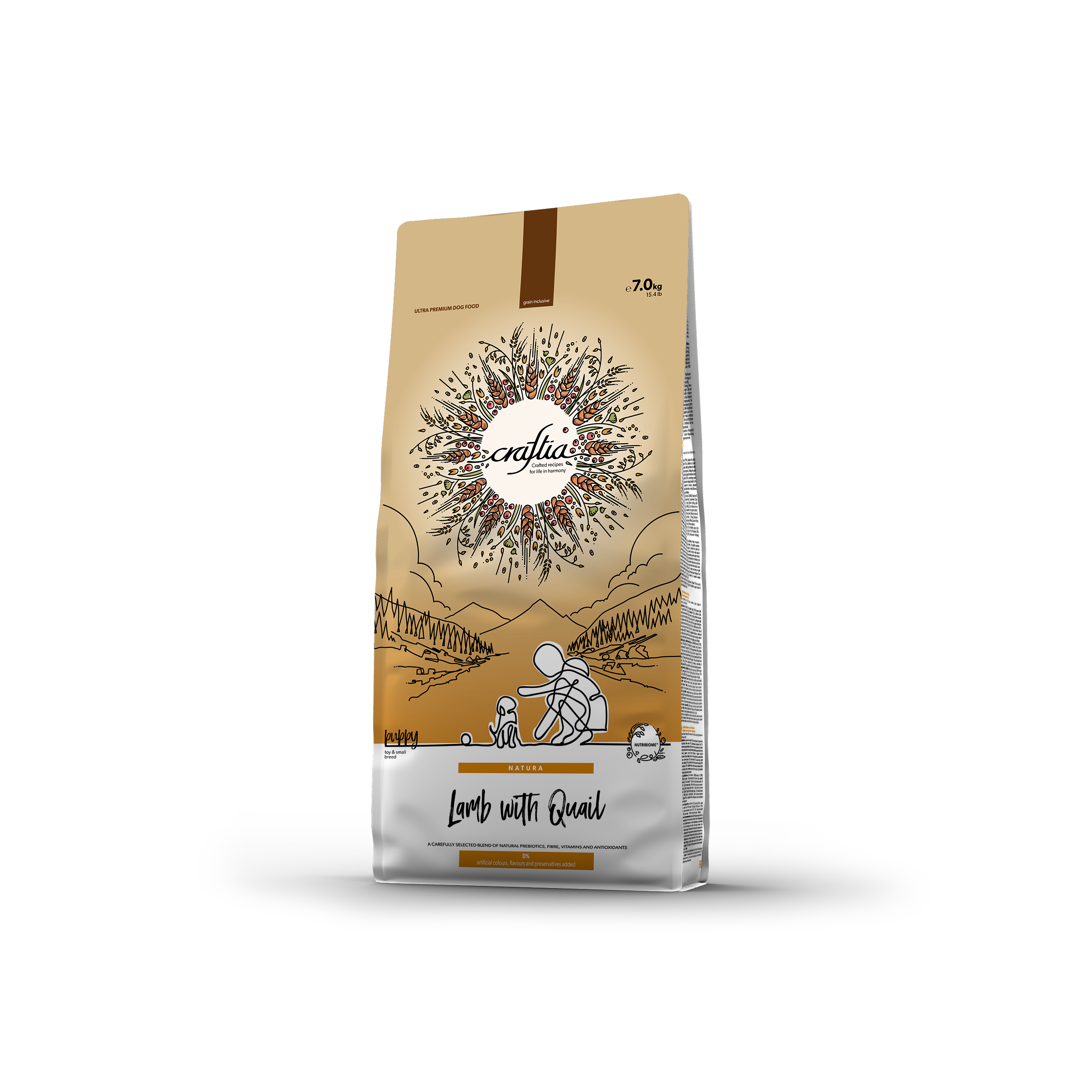 CRAFTIA NATURA LAMB WITH QUAIL PUPPY TOY & SMALL BREED 7 KG [EN]
