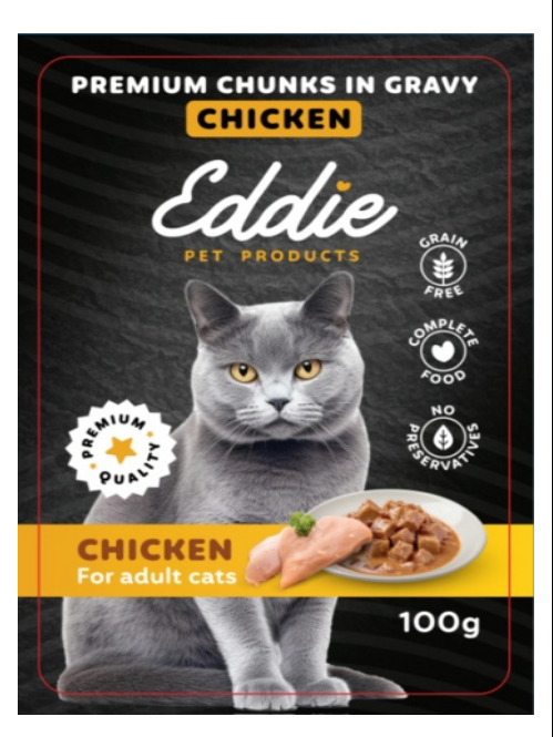 EDDIE Cat 100g sos mace PILETINA