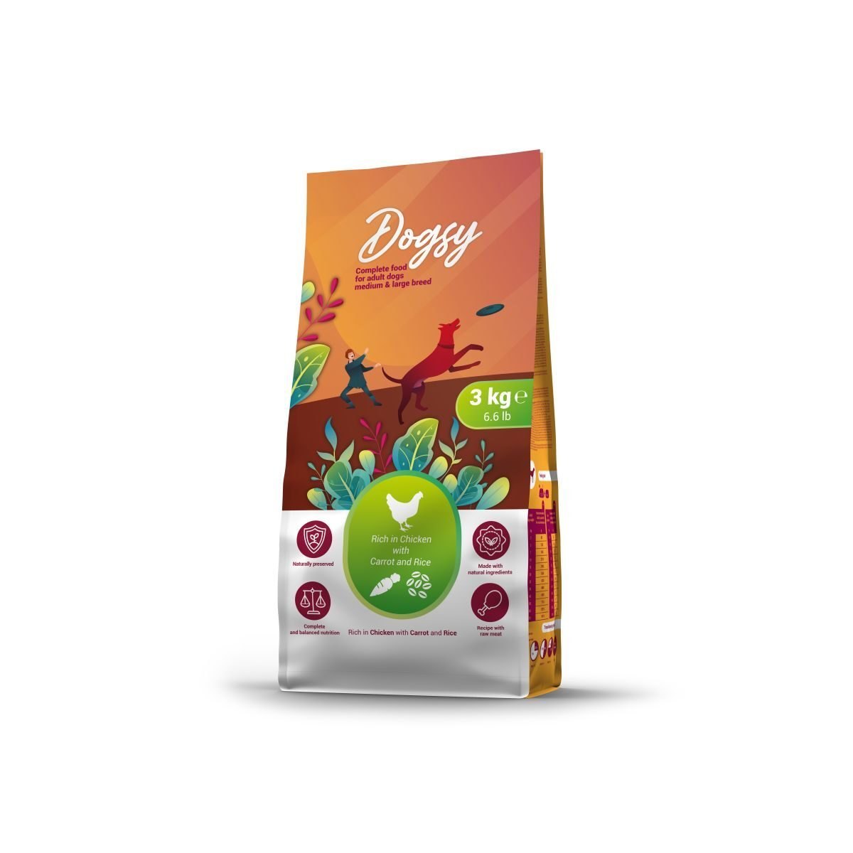 DOGSY CHICKEN WITH RICE ADULT DOG MEDIUM & LARGE BREED 3 KG