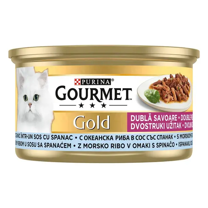 Purina Gourmet Gold Dupli Užitak Riba u sosu sa Spanacem 85g