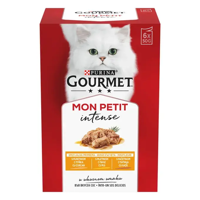 Purina Gourmet Mon Petit Intense u ukusnom umaku sa govedinom, teletinom i jagnjetinom 6x50g