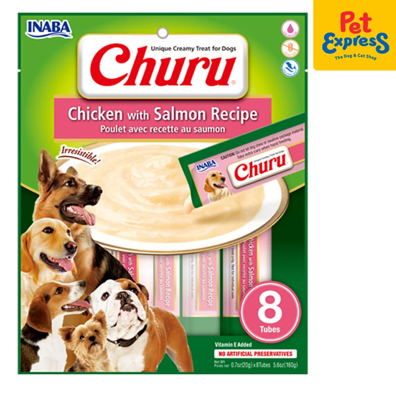 Inaba Dog Churu Chicken with Salmon recipe 8x20g