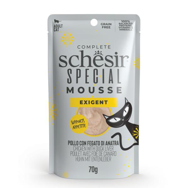 Schesir Special Mousse Exigent za mačke sa piletinom i pačijom džigericom 12x70g