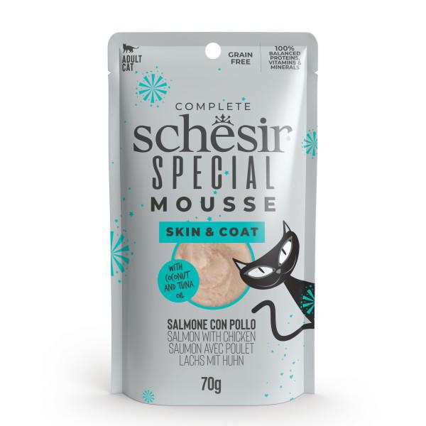 Schesir Special Mousse Skin & Coat za mačke sa lososom i piletinom 12x70g