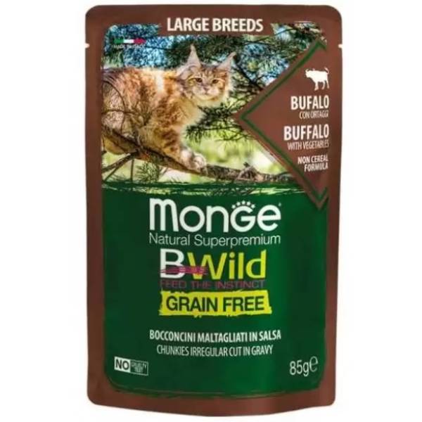 Monge BWild Large Breeds Cat Bizon sa Povrćem 85g