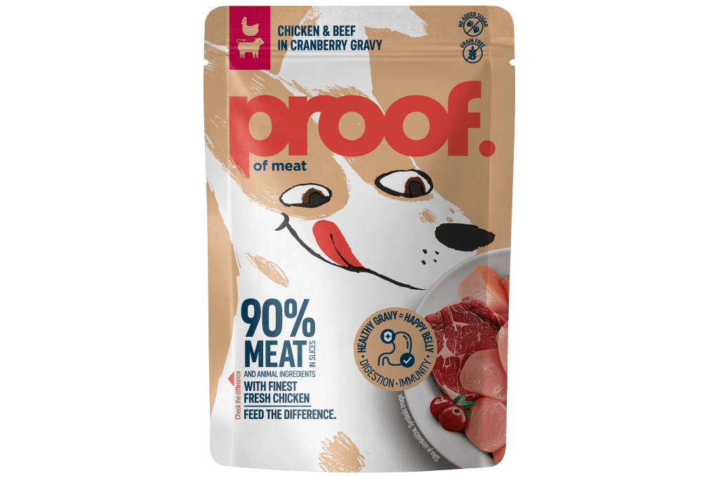 Proof of Meat Chicken & Beef in Cranberry Gravy 100g