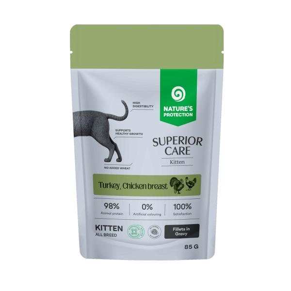 Nature's Protection Superior Care Kitten Turkey, Chicken breast 85g