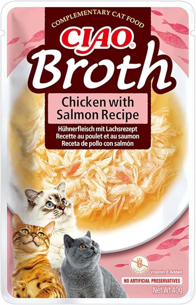 Ciao Cat Broth pileća supa sa lososom 40g