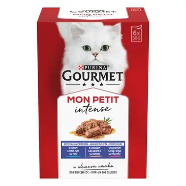 Purina Gourmet Mon Petit Intense u ukusnom umaku sa tunom, lososom i pastrmkom 6x50g