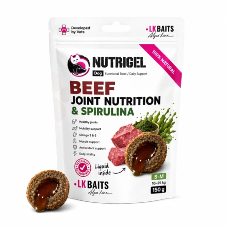 LK Baits Nutrigel Beef with Joint Nutrition & Spirulina 2u1 poslastica i suplement sa govedinom i spirulinom za zglobove pasa 150g