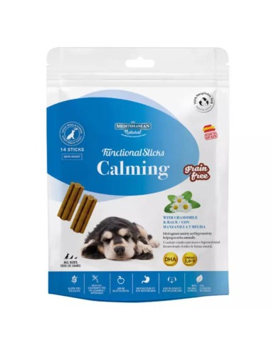 Mediterranean Natural Functional Sticks Calming bezžitna poluvlažna poslastica sa kamilicom i matičnjakom za pse 110g (14 štapića)