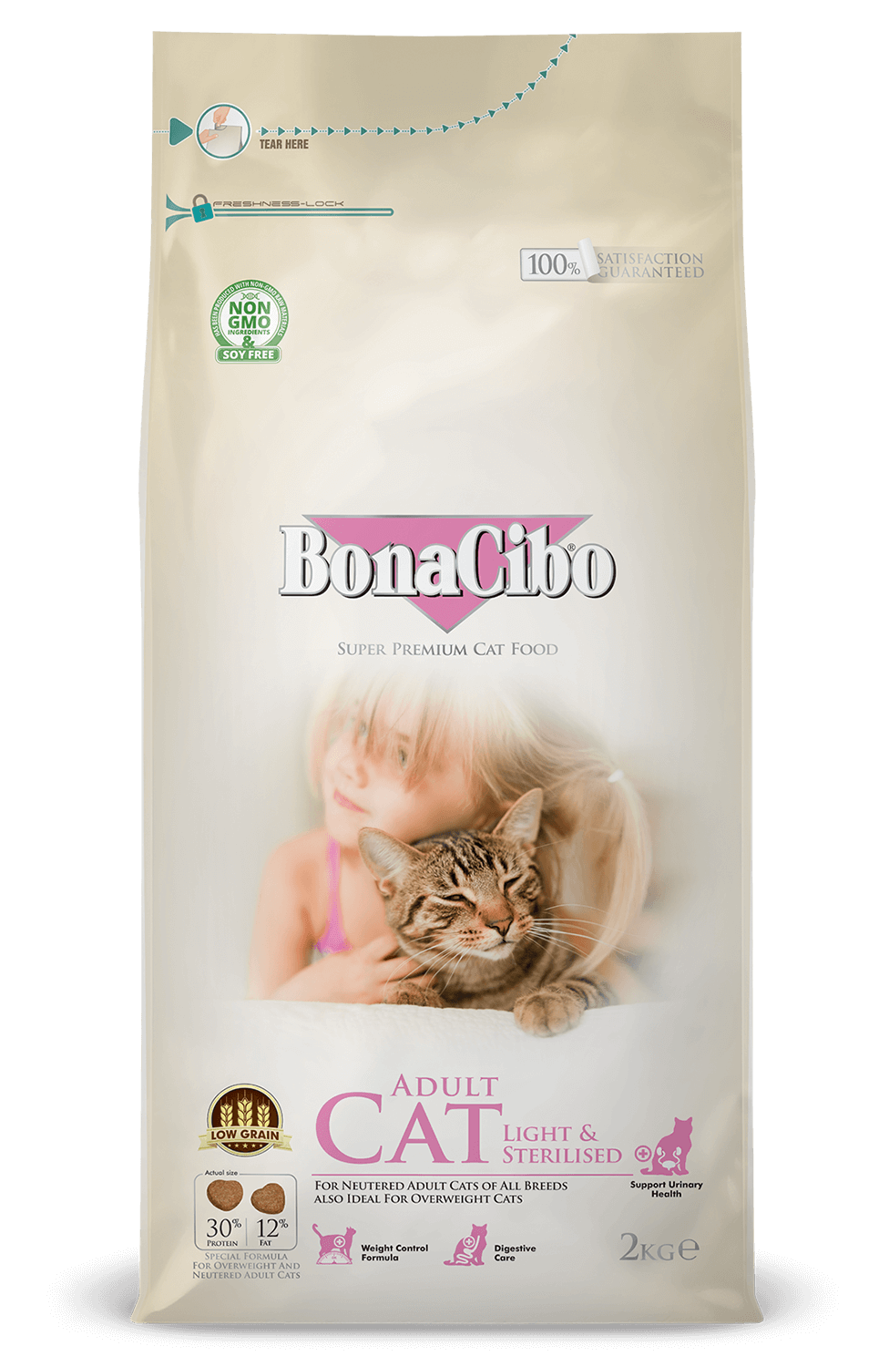 BonaCibo Superpremium Adult Cat Light and Sterilised 2kg