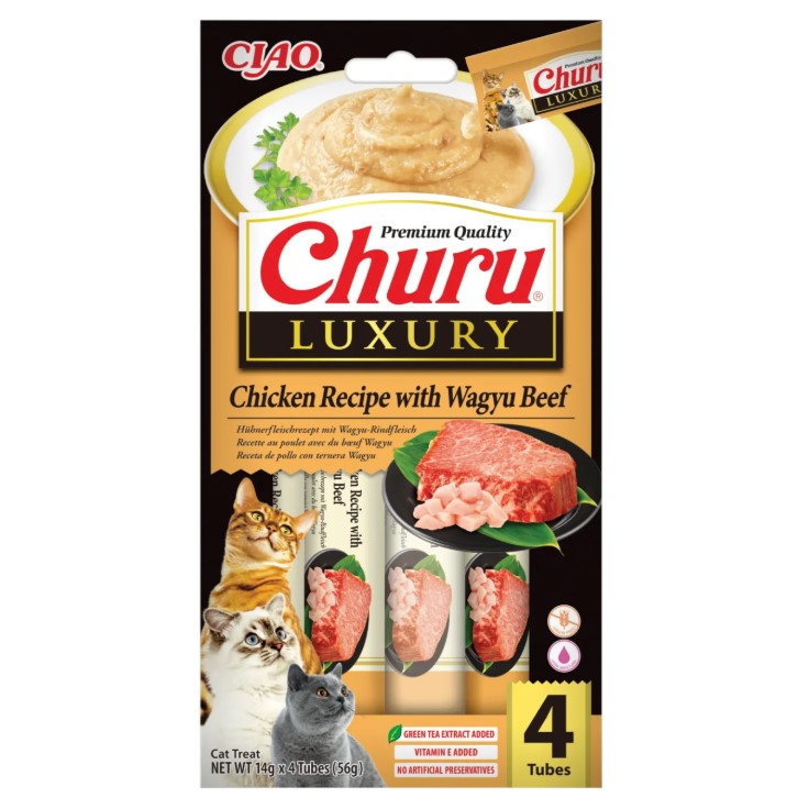 Inaba Cat Churu Luxury piletina i Wagyu govedina 4x14g