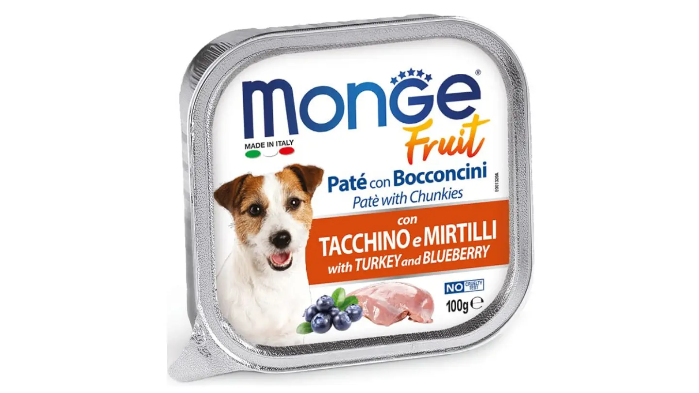 Monge Fruit Paté sa ćuretinom i borovnicom 100g