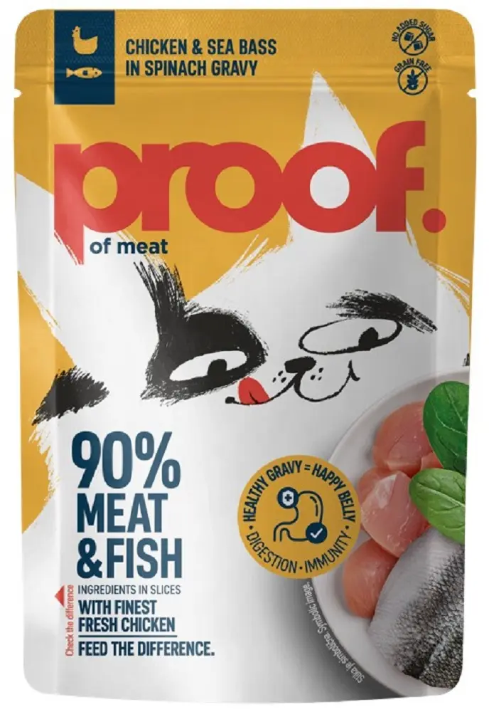 Proof of Meat piletina u umaku spanaća za odrasle mačke 85g