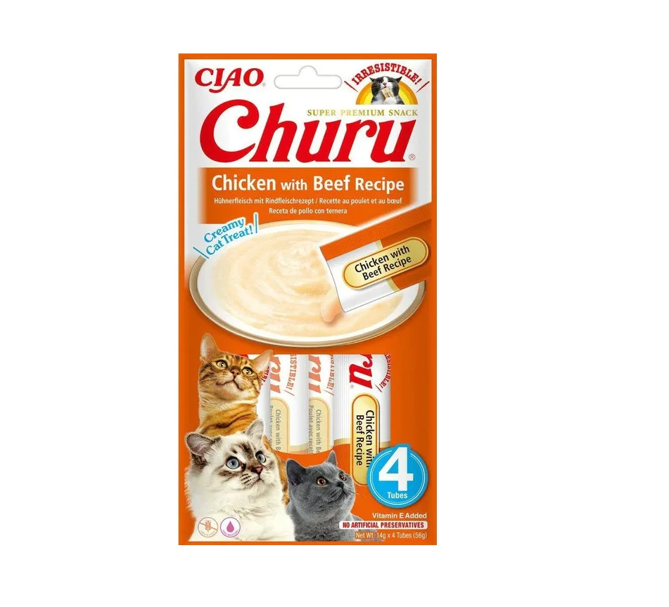 Inaba Ciao Cat Churu Piletina i govedina 4x14g