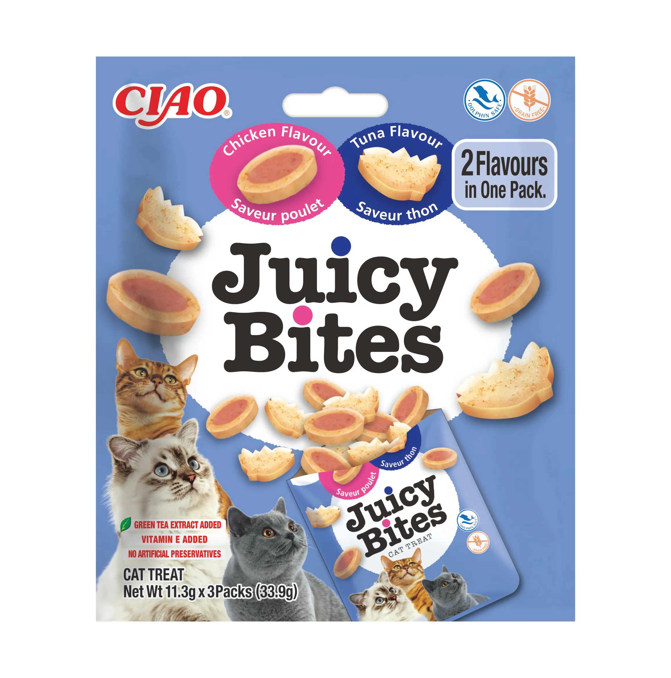 Inaba Cat Juicy Bites sočni zalogaji piletina i tunjevina 3x11g