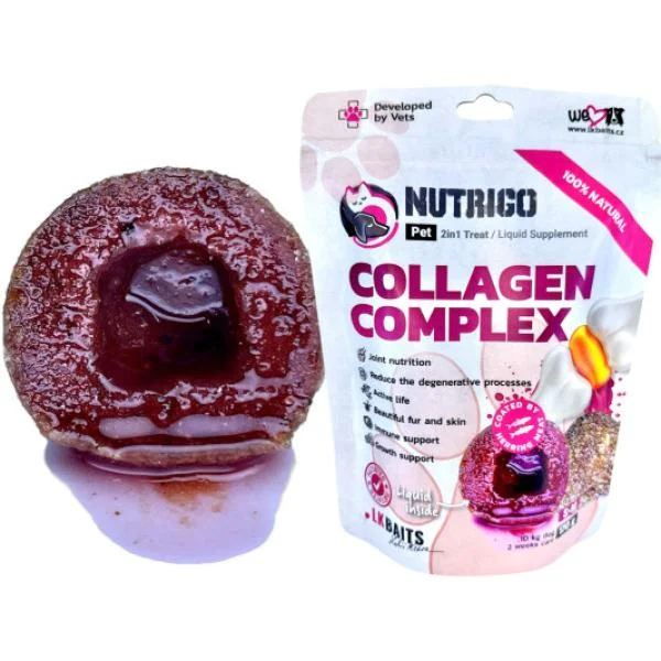 LK Baits Nutrigo Pet Collagen Complex Mini 2u1 poslastica i suplement sa kolagen kompleksom i mesom haringe za pse 75g
