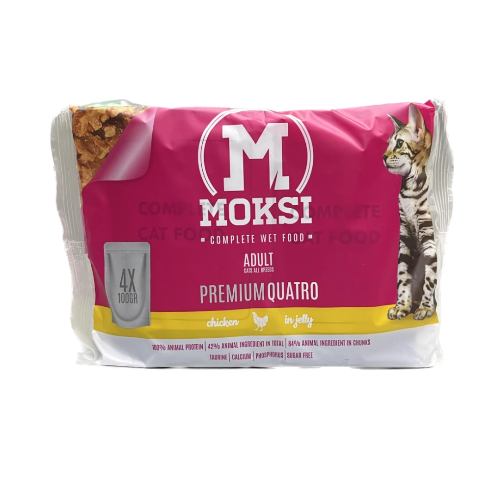 Moksi Kompletna Vlazna Hrana Adult Cat Piletina U želeu 4x100g