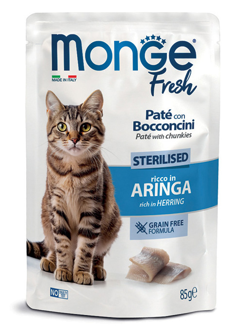 Monge Fresh Sterilised Pate with chunkies rich in Herring 85g