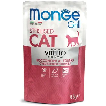 Monge Grill Sterilised Cat Teletina 85g
