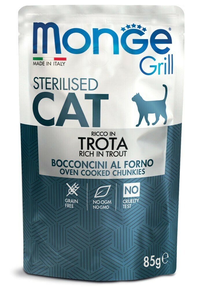 Monge Grill Sterilised Cat Trout 85g